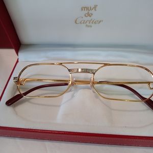 Mens Cartier must "santos" gold screws, 100%